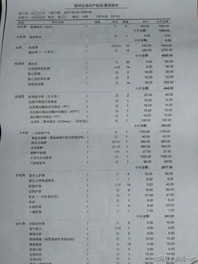 滨州百佳妇产医院疑乱收费:微信转账费用不一致