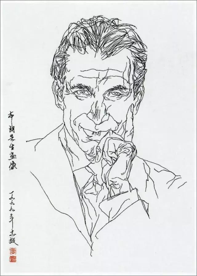铁画银钩詹衣描 旅美画家詹忠效线描作品欣赏