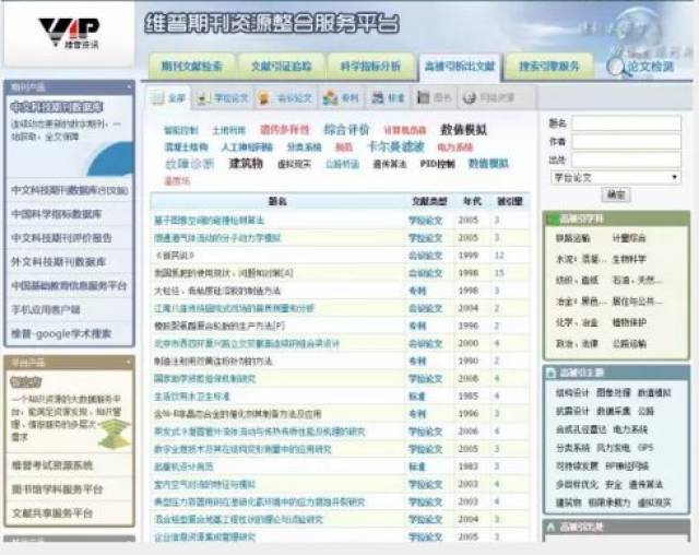 维普中文科技期刊全文数据库介绍