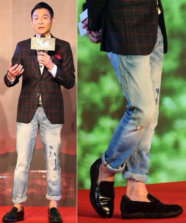 男破洞牛仔裤不知道怎么搭?看刘德华天王如何