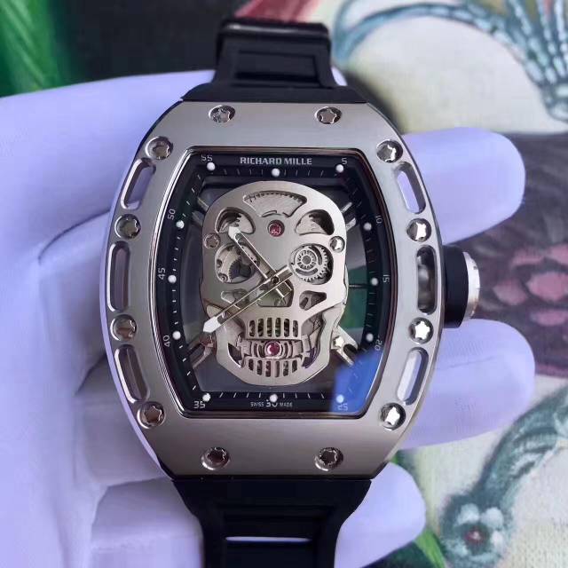 腕表实拍 理查德米勒richardmille 个性骷髅头设计 无敌质感[得意]