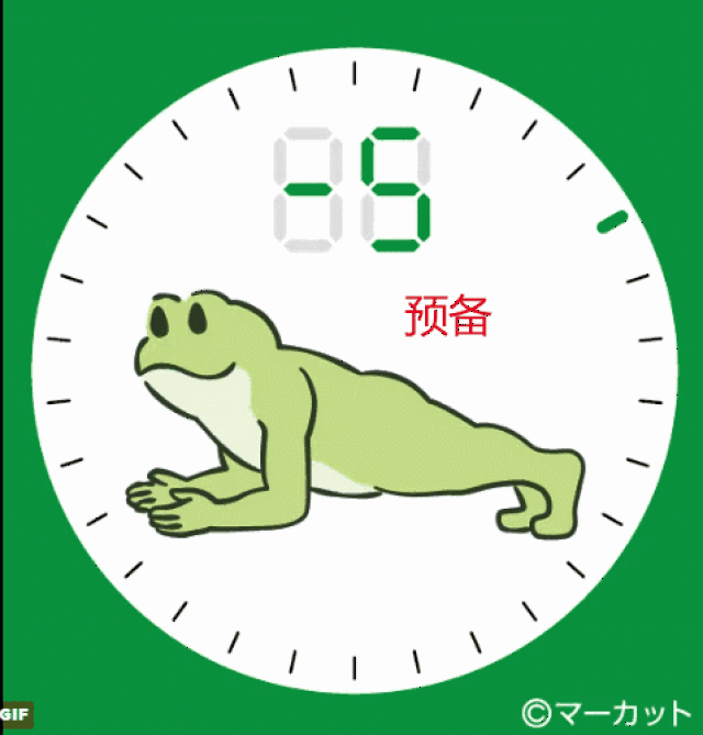 先在热血青蛙的鼓励下做一组平板支撑的准备活动吧!(痴笑脸!)