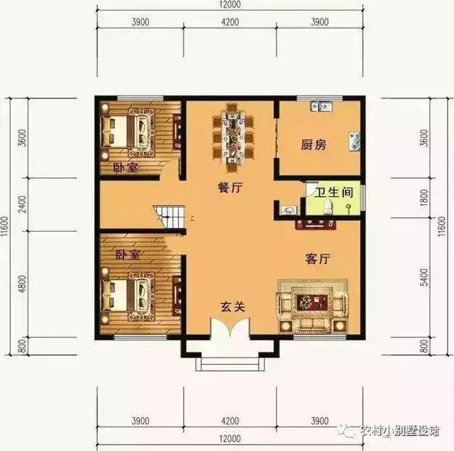 12x12米农村自建房,建了这套别墅