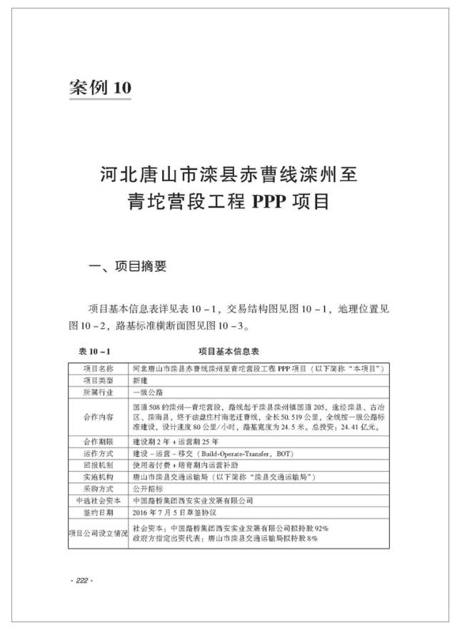 河北唐山市滦县赤曹线滦州至青坨营段工程ppp项目