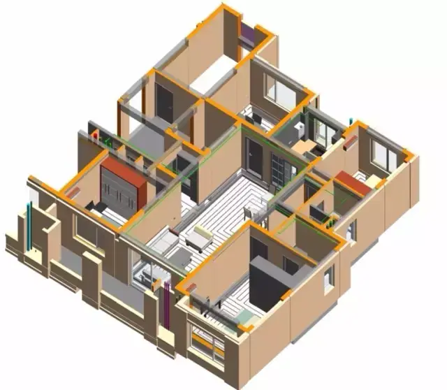 采用信息化软件进行空间建模,提高室内设计的精细度.