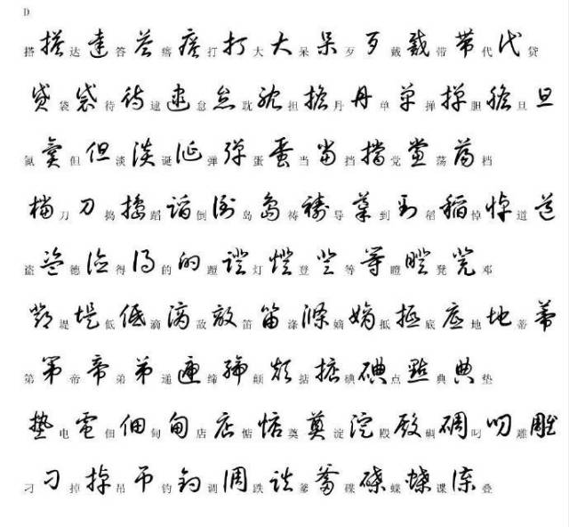 3500个常用汉字草书写法示例,拿去不谢!