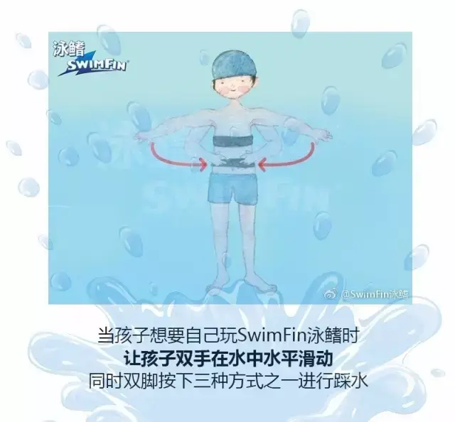 再附上几个swimfin的教学技巧,大人们就可以自己辅导宝宝游泳了.