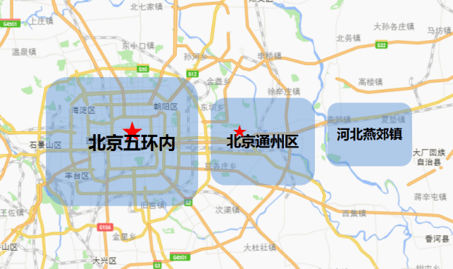 燕郊镇位于河北省三河市,与北京行政副中心所在地通州