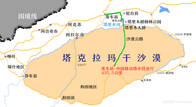 走西环公路,途径塔里木胡杨林公园,过塔里木大桥,由沙漠公路驰入"死亡