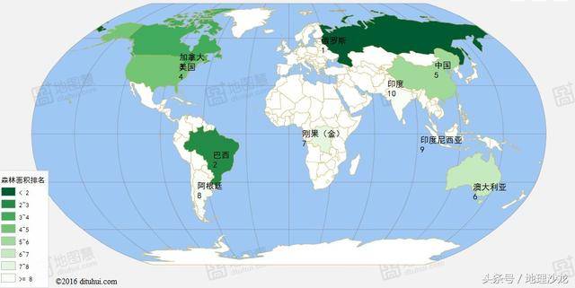 全球森林面积最多的十个国家