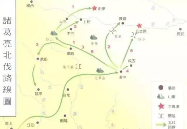 诸葛亮北伐路线图