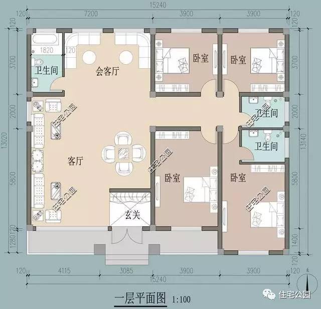 9套平层农村别墅,3,5适合北方,第6套年轻人最爱又最土豪