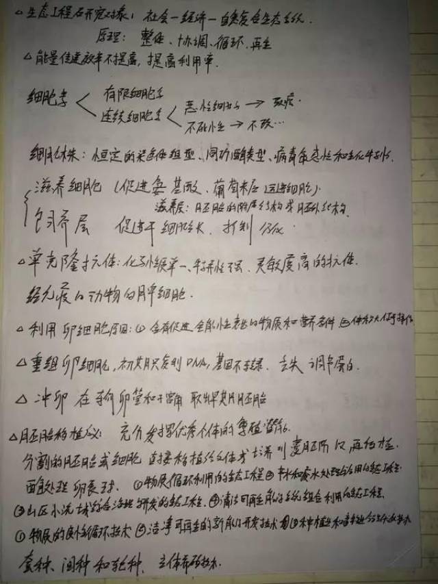 开学必备丨史上最全的手写版高中生物笔记!快收藏
