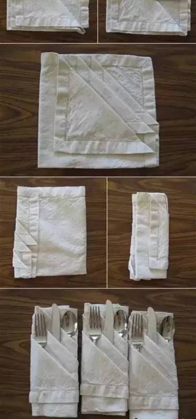 11种西餐餐巾的折叠法 1,the french pleat napkin法式折叠型