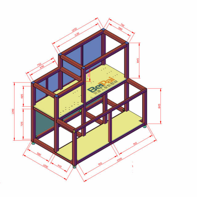 上海铝型材框架贝派工业铝合金型材机架流水线设备图纸设计加工定