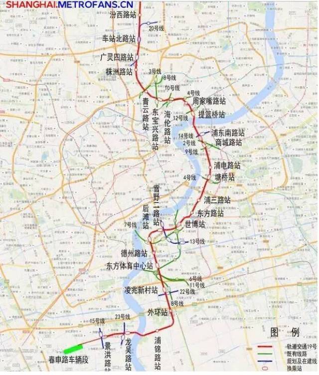 20号线路线从莘庄至宝山城市工业园, 途径普陀,静安,宝山,浦东新区.