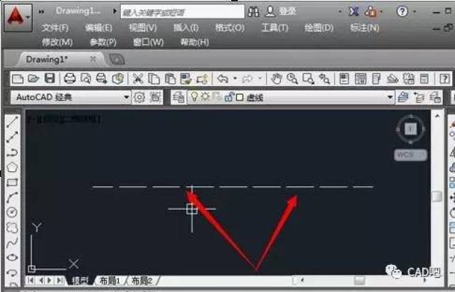 cad2015中虚线怎么画的