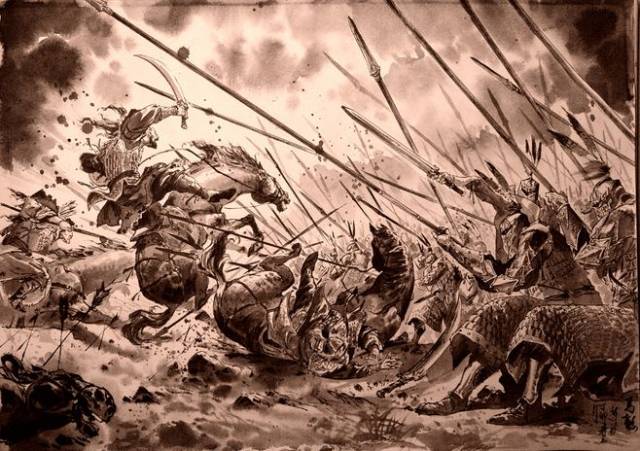 猎奇系列:水墨风古代行军打仗图,浓浓中国风!