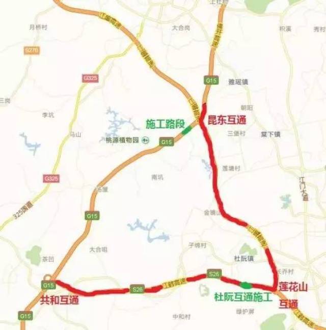 建议往粤西(湛江)方向车辆可从昆东互通转入江肇高速,绕行江鹤高速