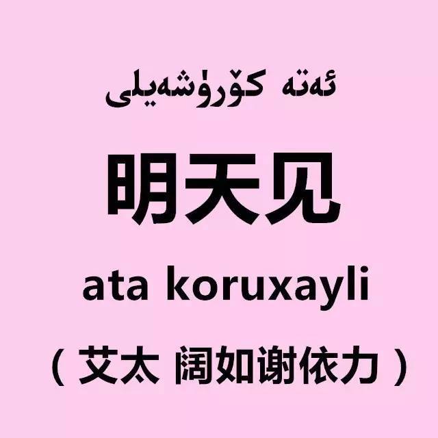参考书籍:《维吾尔日常用语口袋书》新疆人民出版社出版,《汉维双语