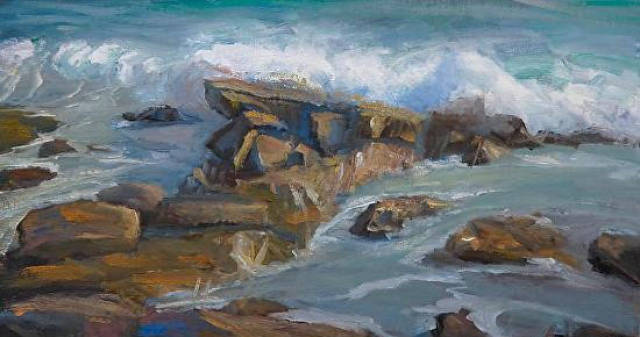 海景油画 捷克斯洛伐克画家保罗作品