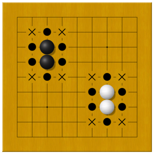 圆回呗围棋入门教室:一,围棋基本规则与棋子的气