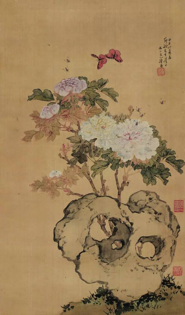 《牡丹双蝶图》 居廉 品读江苏省美术馆藏明清人物画,花鸟画作品,让