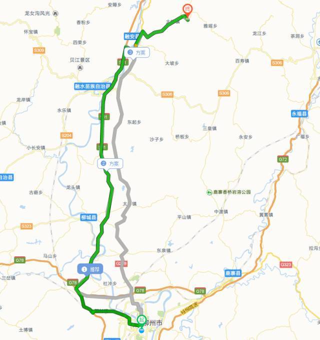 龙妙村驾车路线: 柳州城区—三北高速—209国道—065县道,用时2小时30