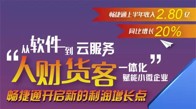 畅捷通2017上半年财报扭亏为盈"人财货客"云布局凸显成效