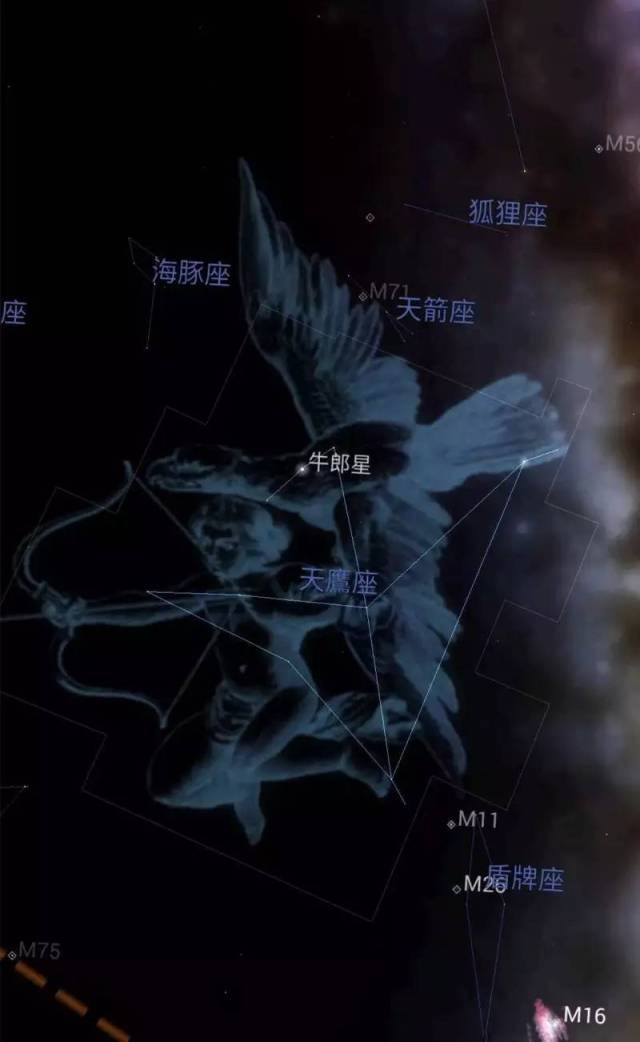 位于天鹰座的牛郎星