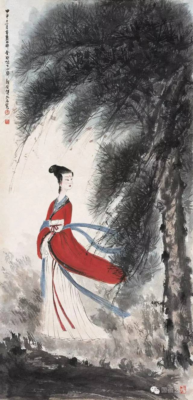 傅抱石人物仕女画作欣赏