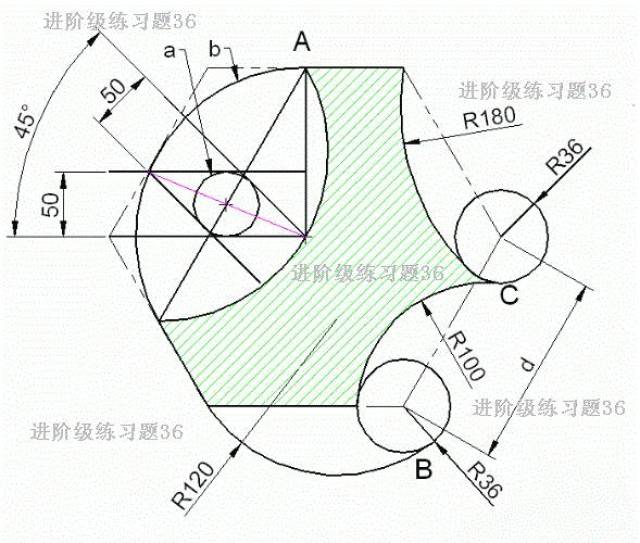 cad进价级练习题及详细答案(36)