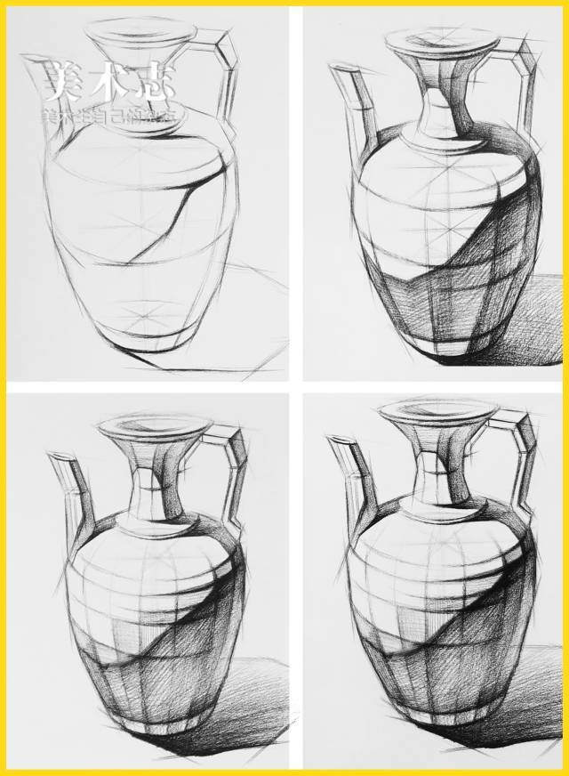 【素描静物】强化各类单个静物的结构练习,一看就会!