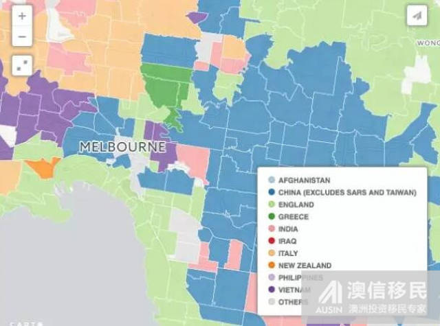 墨尔本移民地图公布 华人爱在哪里定居?