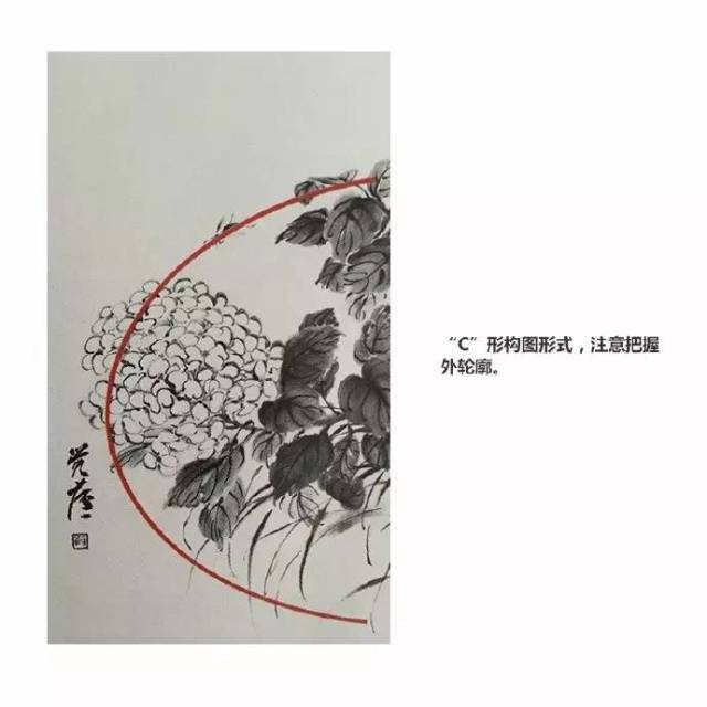 少儿国画入门教程:绣球花