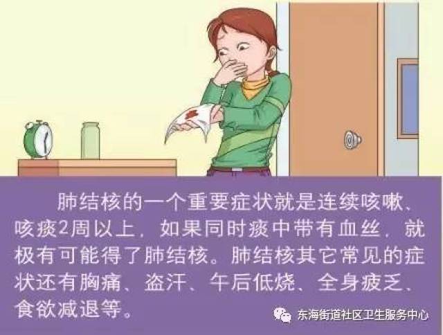 咳嗽,咳痰2周以上,或痰中带血丝,应怀疑得了肺结核.