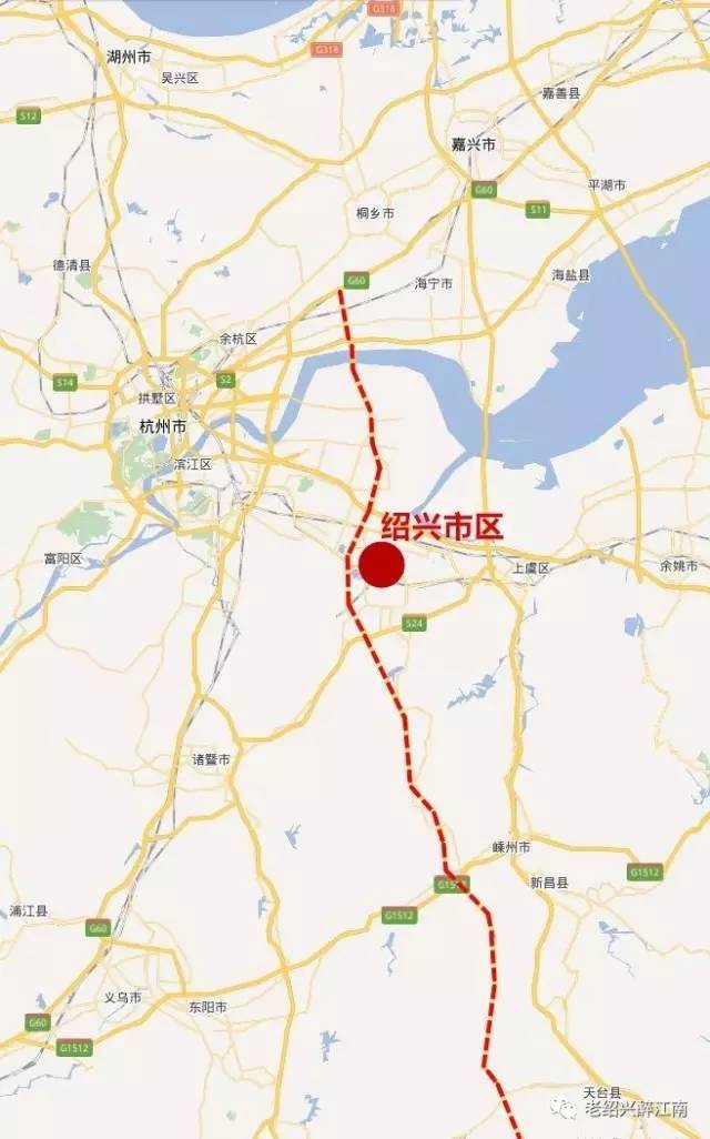 杭绍台高速公路起于钱江通道南接线与杭甬高速相交的绍兴齐贤枢纽,在
