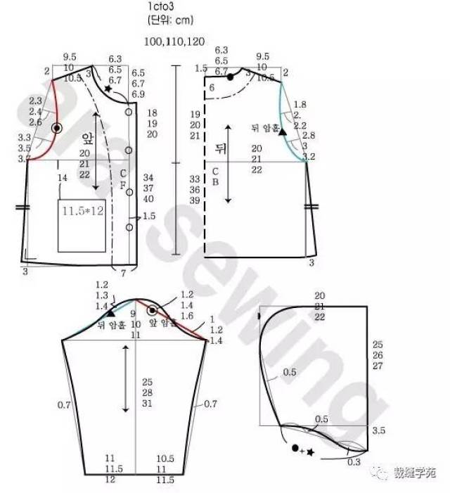 儿童卫衣裁剪图,涵盖各年龄段