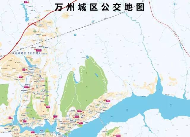 万州公共交通分布图↓↓ 来源:微万州