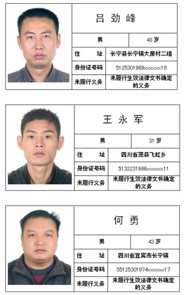 宜宾35名老赖姓名,照片,地址大曝光!和他们打交道千万