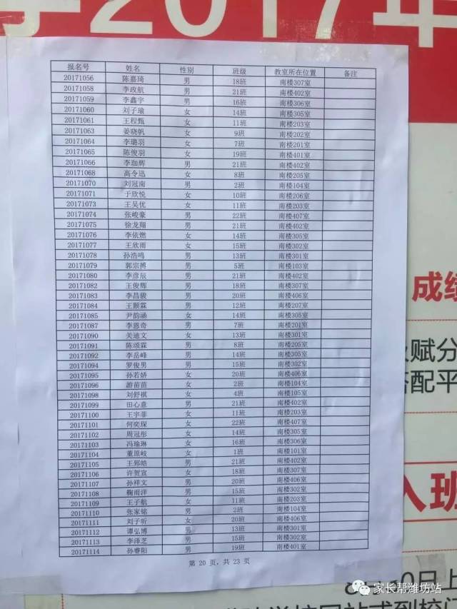 2017潍坊新华中学开学安排及作息时间表(内附分班信息