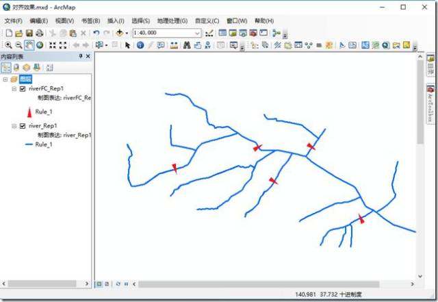 arcgis制图表达-河流渐变与符号旋转