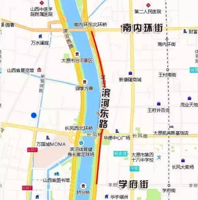 据太原交警官网消息,为解决滨河东路交通拥堵状况,市政府决定实施滨河