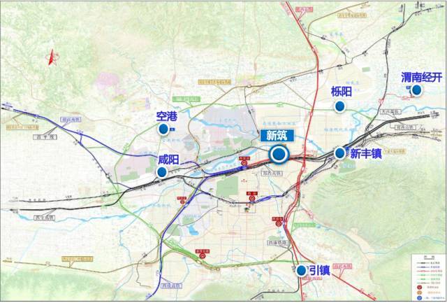 衔接西成,银西高铁,关中城际铁路,与地铁1线衔接.