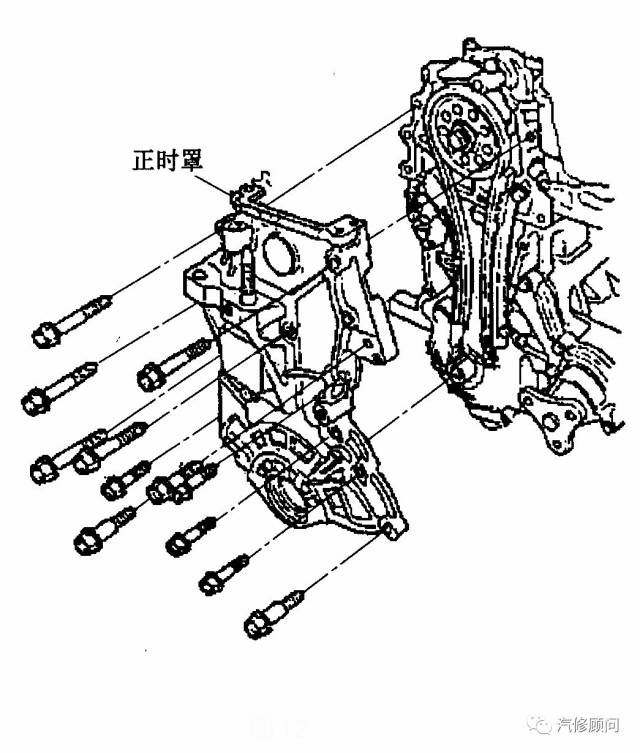 【汽车正时】比亚迪l3(1 .5 l 473)发动机正时传动带拆装