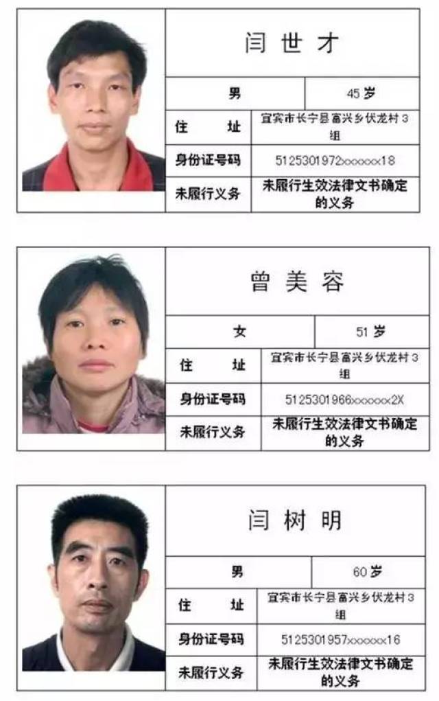 宜宾最新"老赖"名单公布,高清照片,家庭住址被曝光!