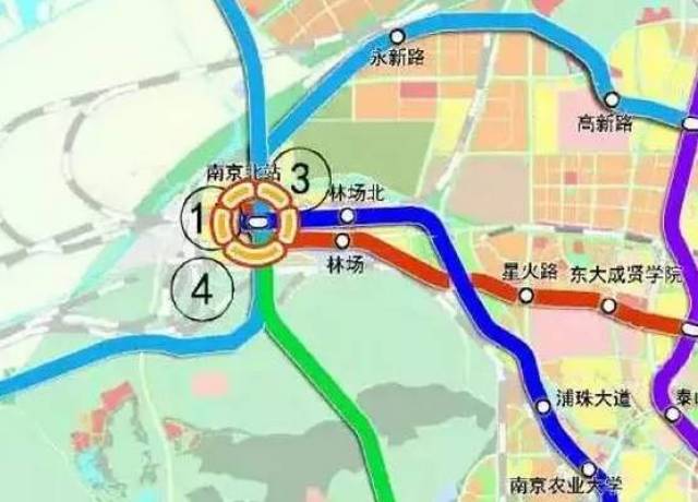 在南京北站设站 同时于解放路附近设站 宁滁南线,宁滁北线(规划 在