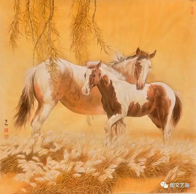 田书翰工笔画(马),国画欣赏,出神入画