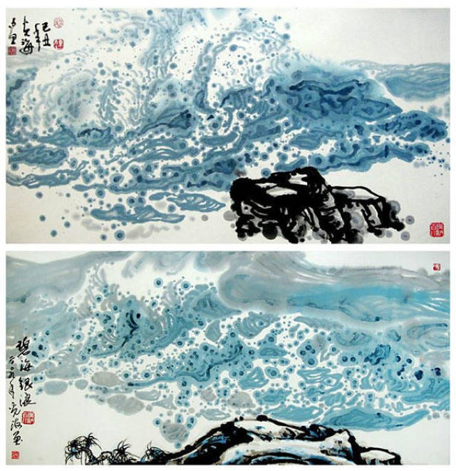 海之梵音 独韵澄明——著名画家陈光海(泼墨大海)