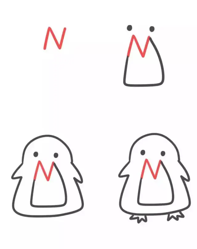 字母n:企鹅